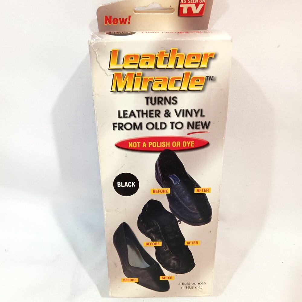 Leather Miracle 4 oz Turns Leather & Vinyl From Old To New Black Color